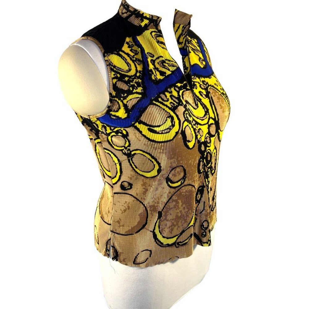 Jamie Sadock L Cooltrex Golf Sleeveless Electric Avenue Top Accordian Pleat 1/4 - Picture 3 of 11
